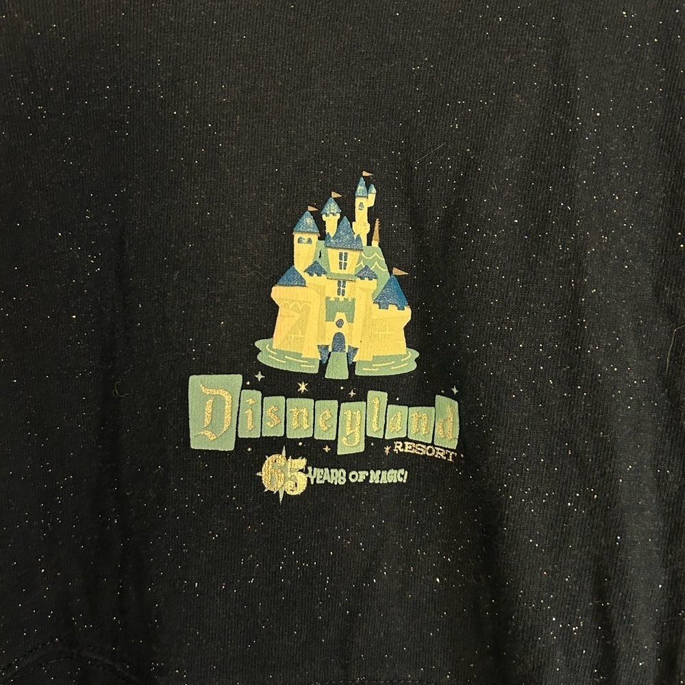 Disney Navy Sparkle Spirit Jersey Long Sleeve Tee with Silver and Blue Text - Picture 4 of 6